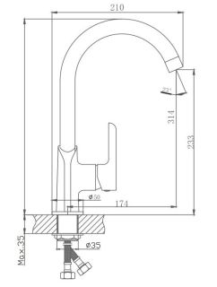 Смеситель для кухни Haiba HB70805-8 белый/хром